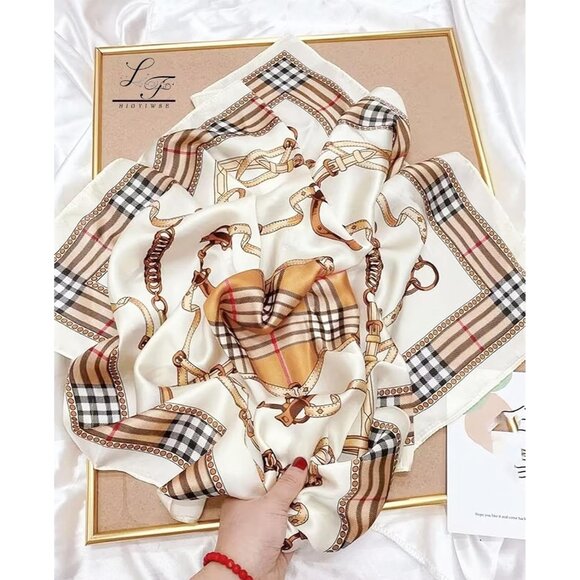 Satin Bandana Head Scarf for Women Lightweight Silk Hair Wrap and Sleep Scarf - Picture 4 of 6